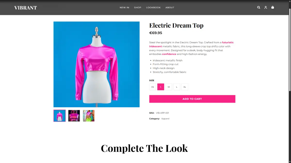 Productdetail uit gekoppelde webshop